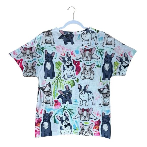 American Apparel French Bulldog Puppy Print Graphic Tee Sz S Kawaii Streetwear - Picture 3 of 5